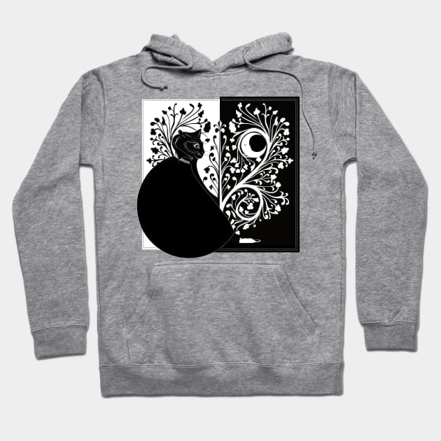 Cat and Mouse, Beardsley tribute Hoodie by Ricogfx